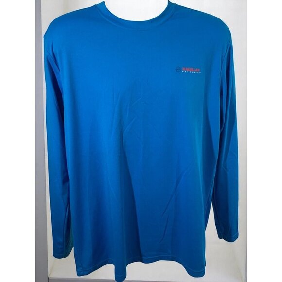 Magellan Outdoors Mens Blue Long Sleeve Shirt Classic Fit Large Fishing Gear Tee - Picture 2 of 11